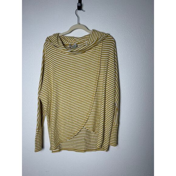 Anthropologie Saturday Sunday Size S Soft Cross Front Sweater Top Striped - Picture 1 of 5